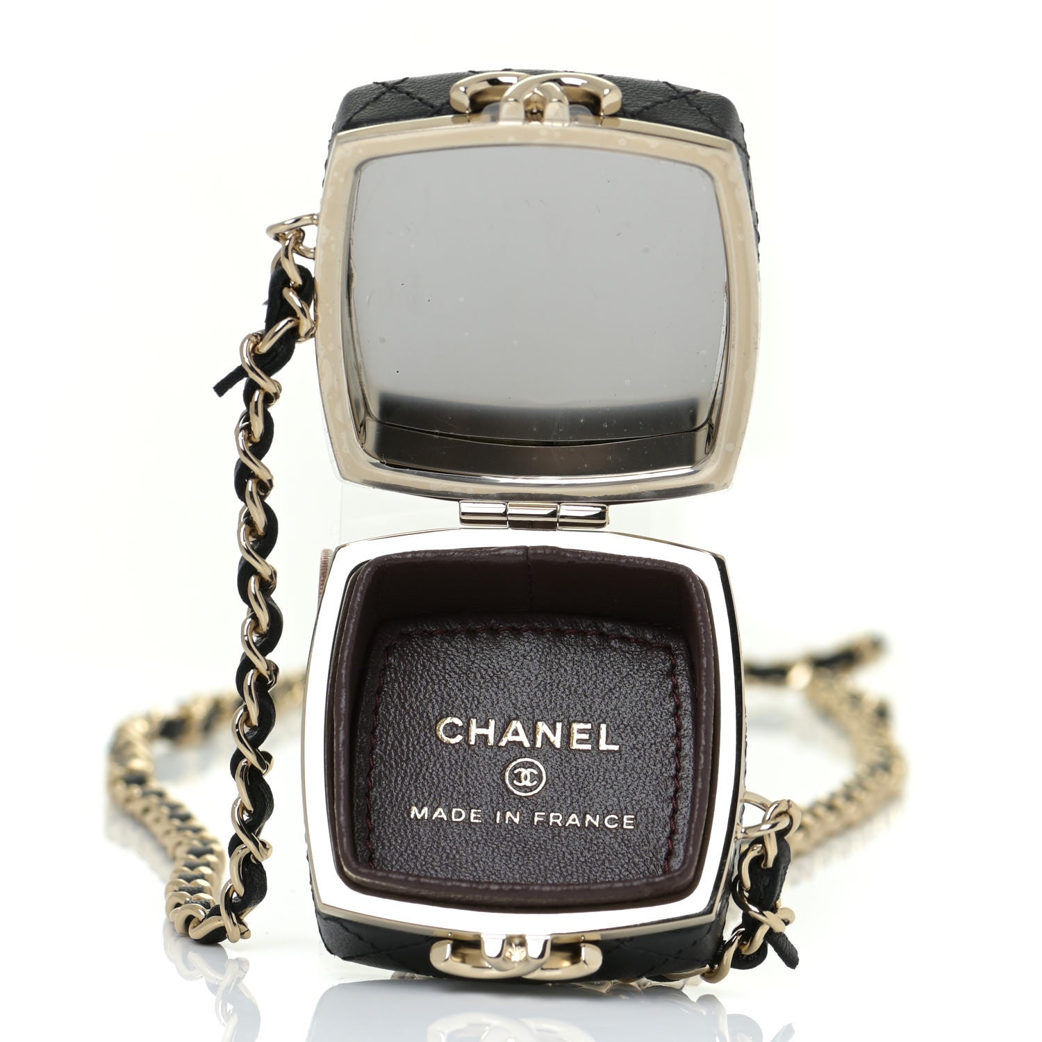 Chanel Lambskin Quilted Small Beauty Box Clutch With Chain Black 6 of 8