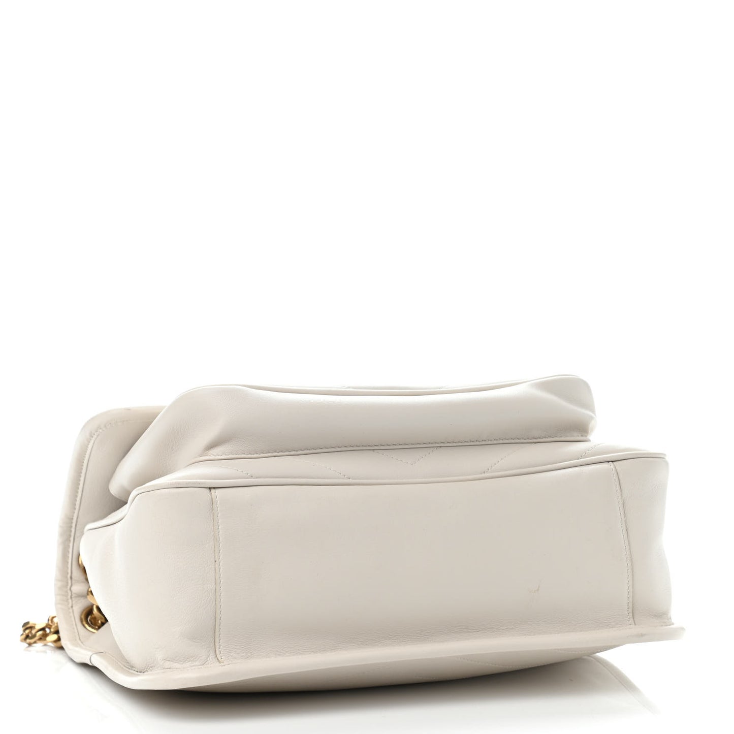 Lambskin Matelasse Monogram Medium Niki Chain Satchel Ivory