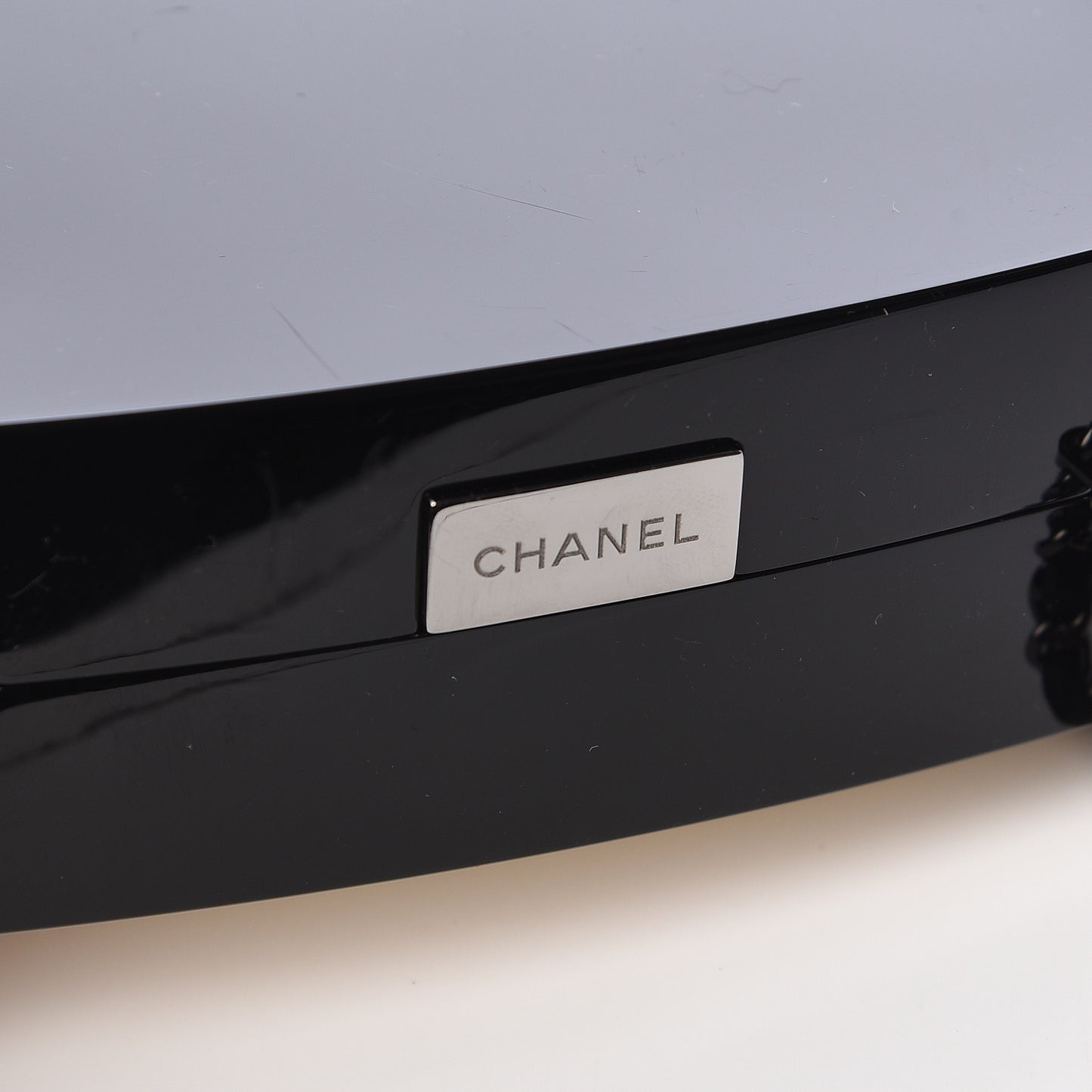Plexiglass Compact Box Clutch Black Ivory