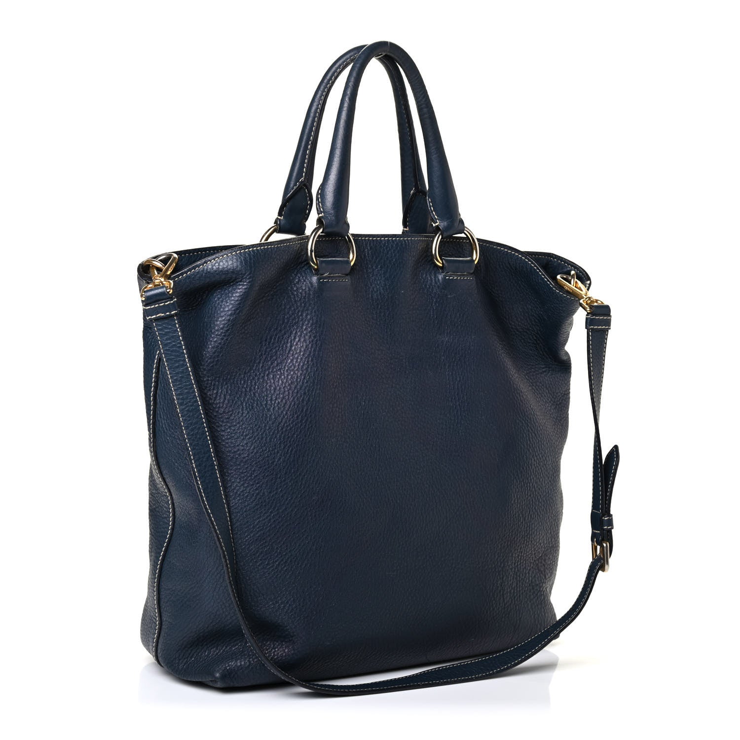 Prada Vitello Daino Shopping Tote Baltico 2 of 4
