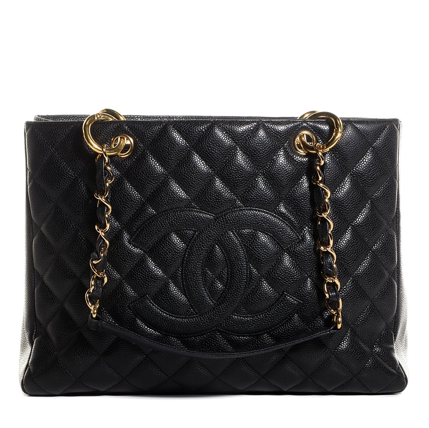 Caviar Quilted Grand Shopping Tote GST Black
