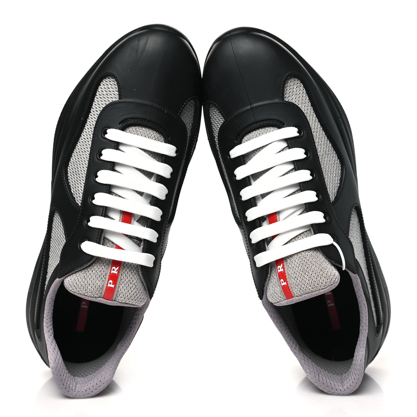Soft Rubber Mesh Mens America's Cup Sneakers 45 Black Argento