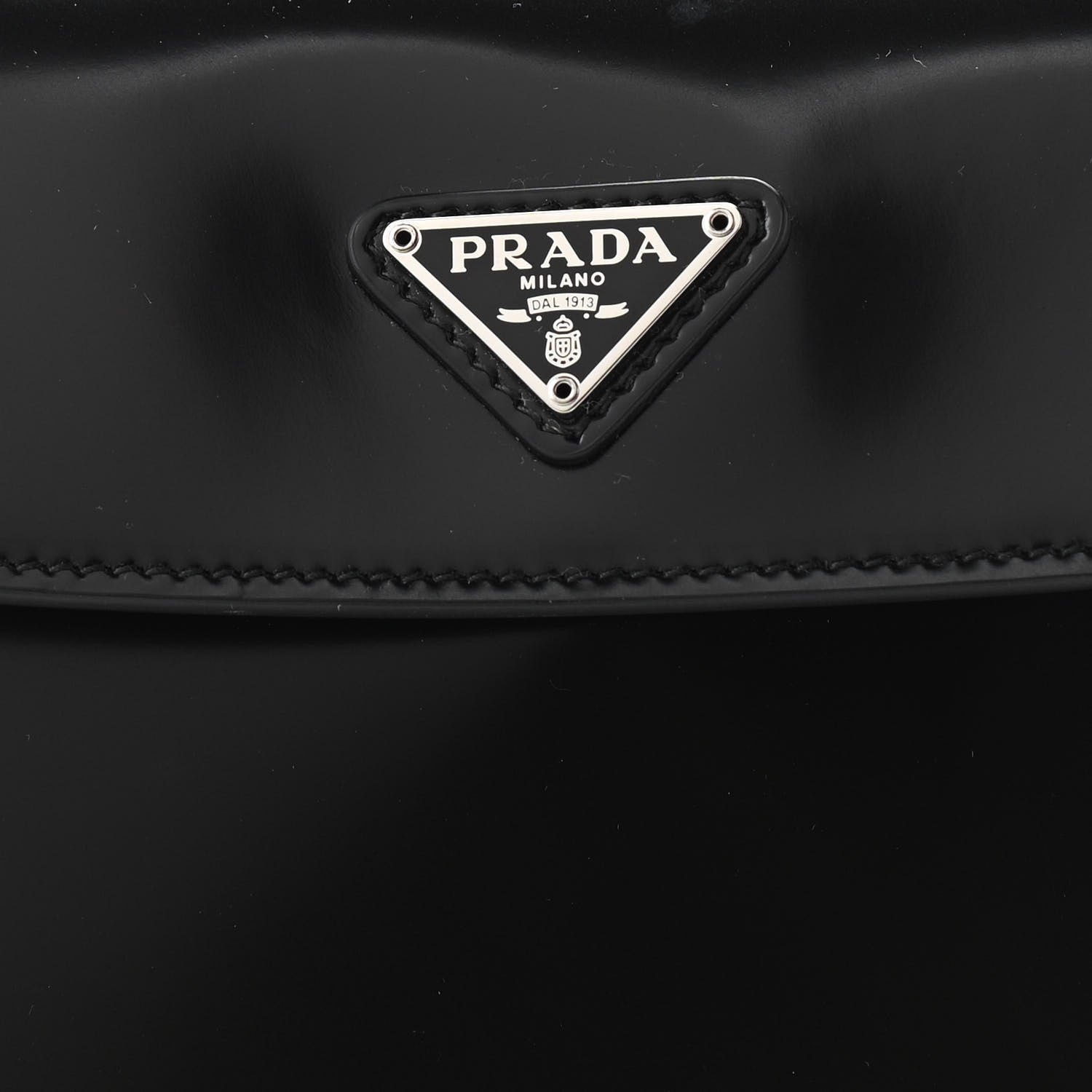 Prada Spazzolato Cleo Flap Shoulder Bag Black 8 of 12