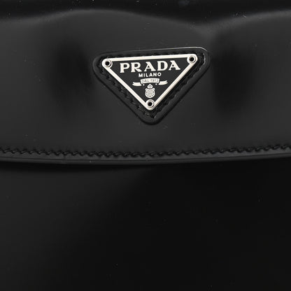 Prada Spazzolato Cleo Flap Shoulder Bag Black 8 of 12