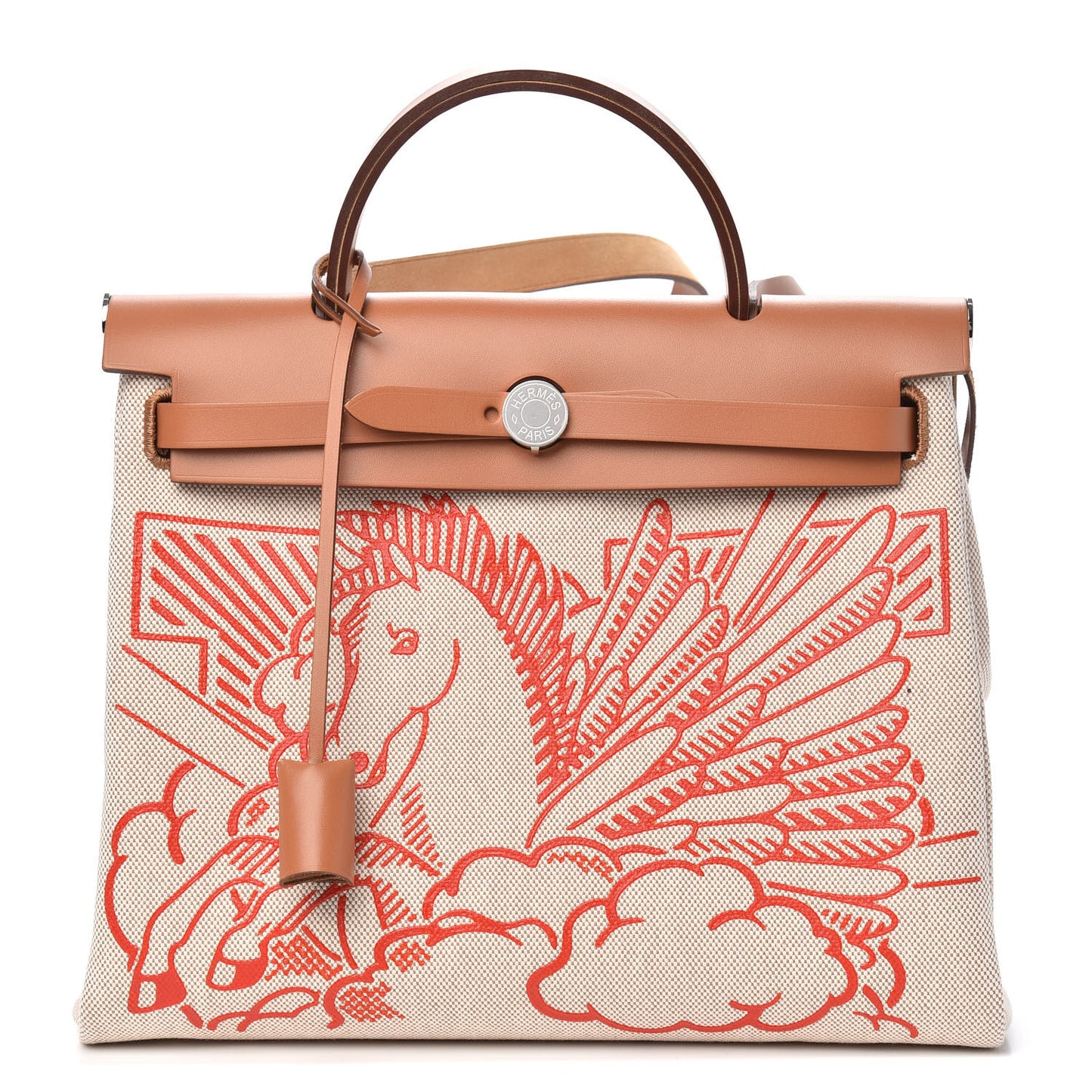 Vache Hunter Toile Pegase Pop Herbag Zip Retourne 31 PM Capucine Ecru