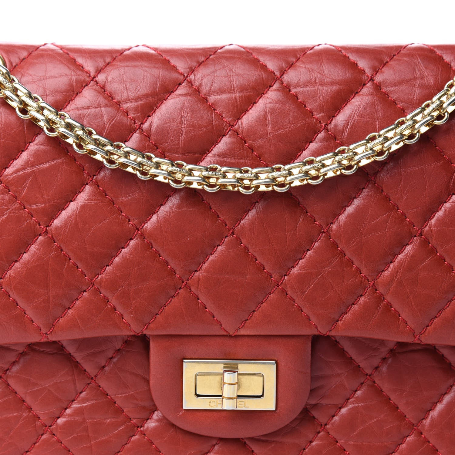 Chanel Aged Calfskin Quilted 2.55 Reissue 225 Flap Red 12 of 12