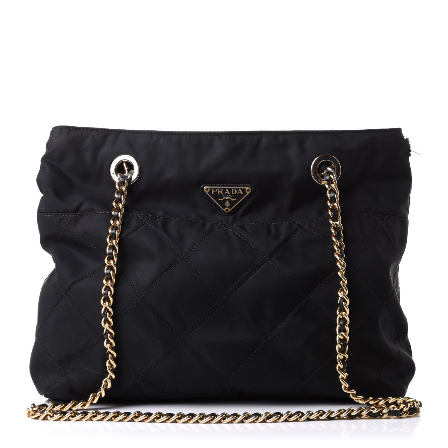 Prada Nylon Tessuto Quilted Shoulder Bag Black 1 of 13
