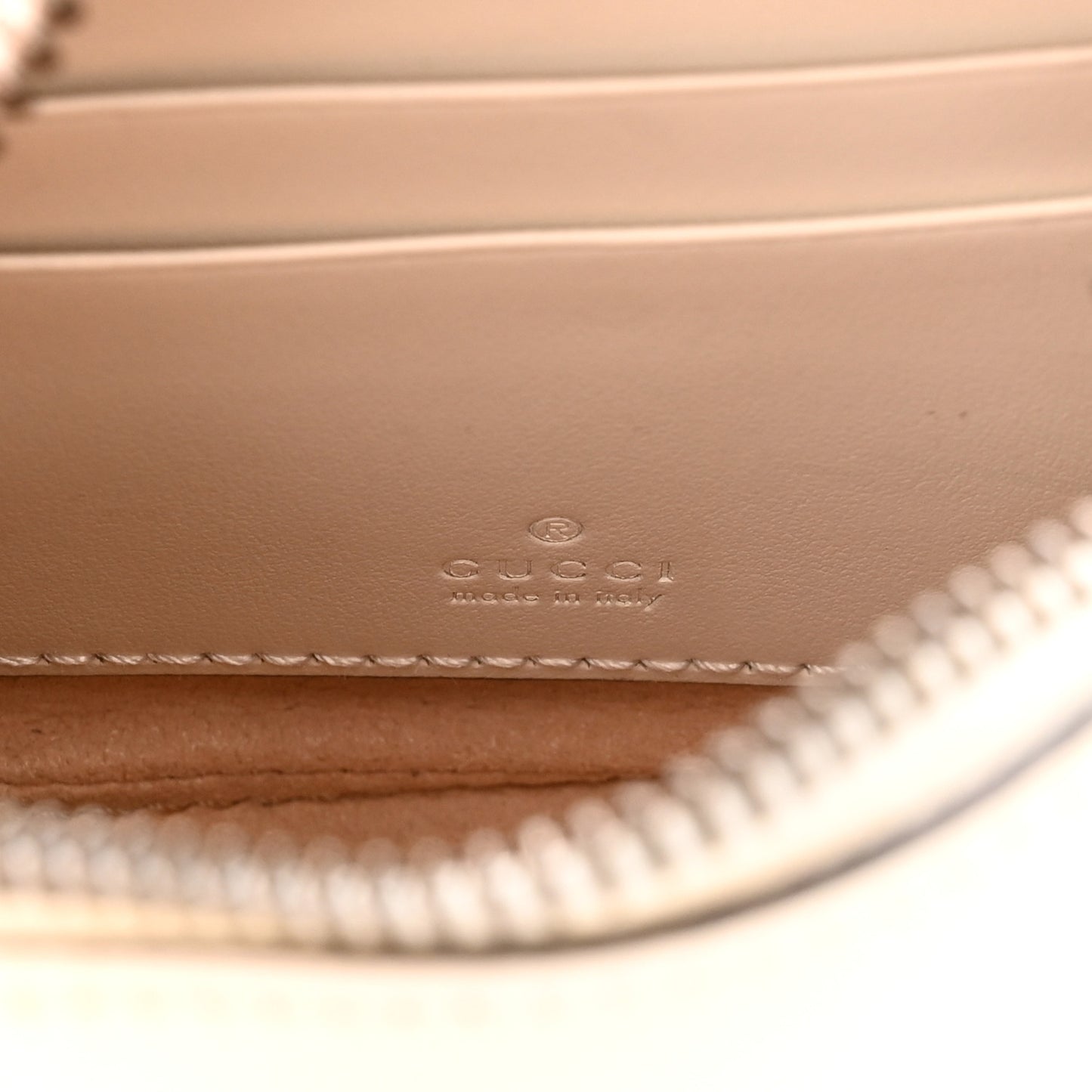 Calfskin Matelasse Chevron Mini GG Marmont Half Moon Hobo Mystic White
