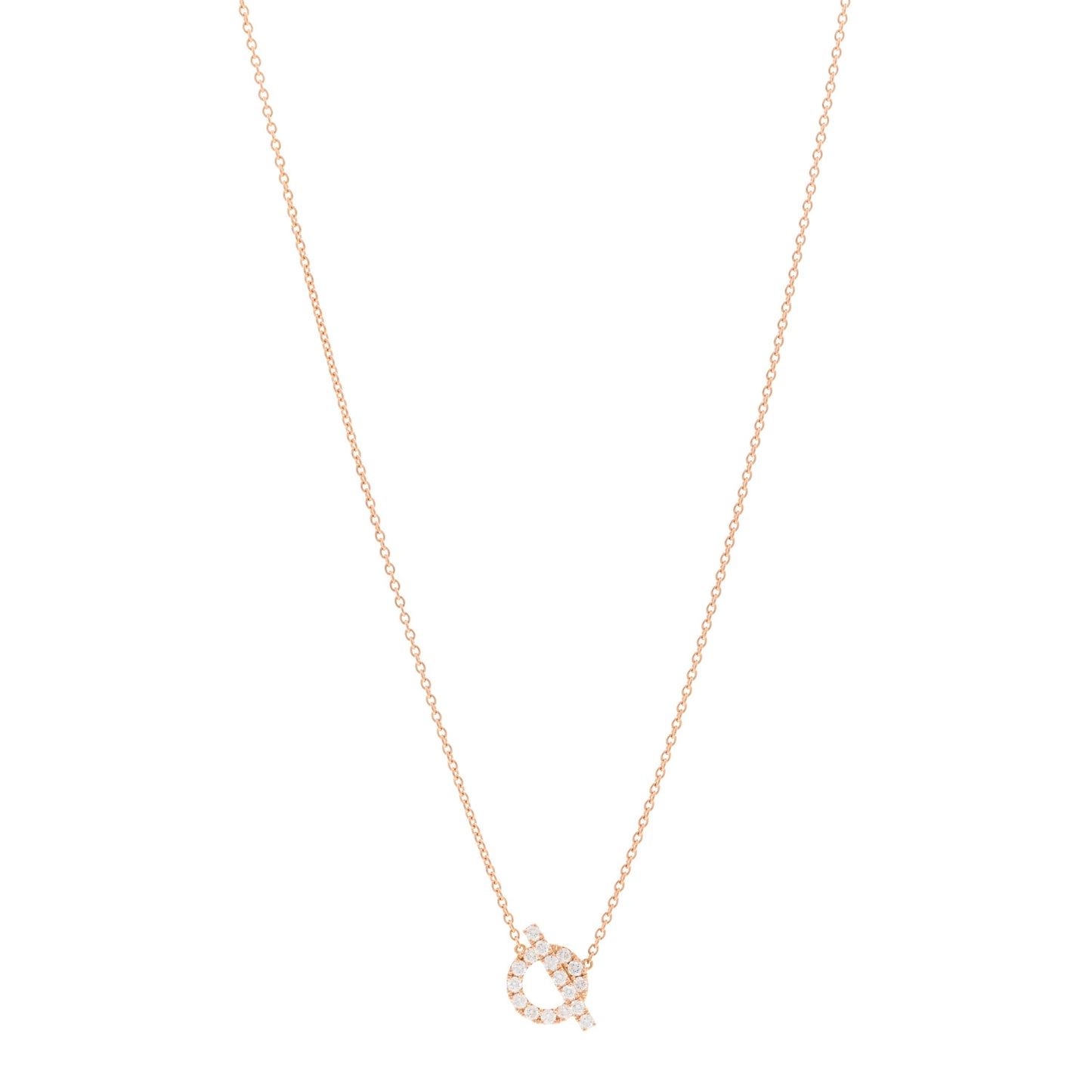 18K Rose Gold Diamond Finesse Pendant Necklace