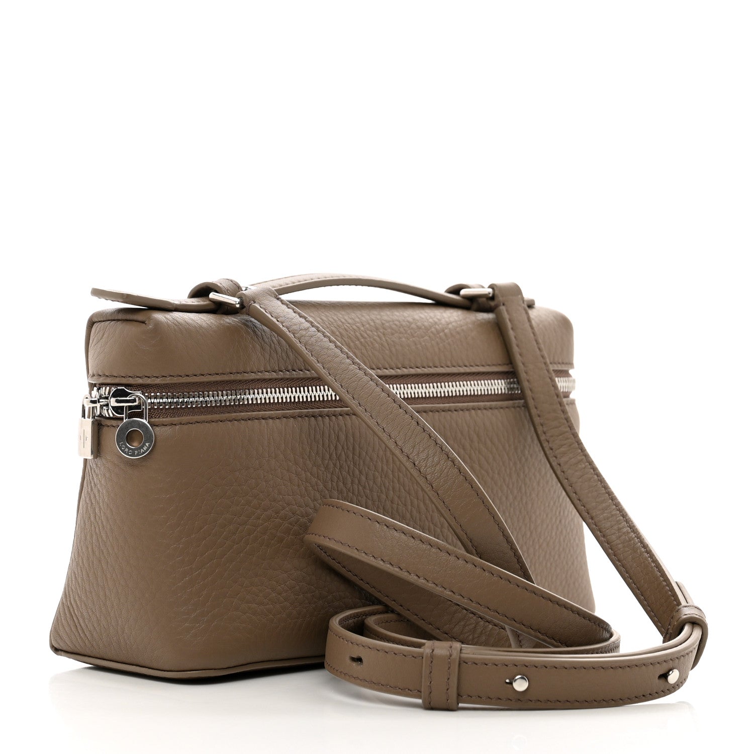 Loro Piana Grained Calfskin L19 Extra Pocket Pouch Warm Mastic 4 of 9