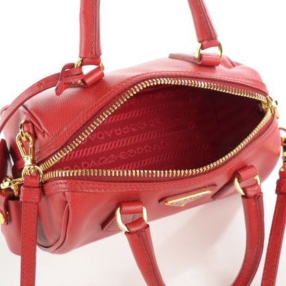 Prada Saffiano Lux Mini Convertible Bowler Fuoco 5 of 8