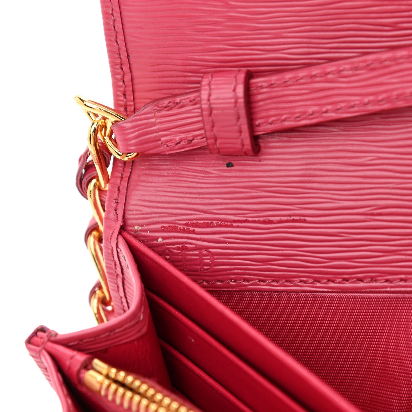 Vitello Move Metal Oro Chain Wallet Peonia
