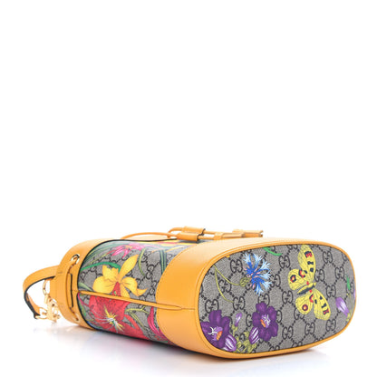 Gucci GG Supreme Monogram Flora Small Ophidia Bucket Bag Beige Multicolor Crop 4 of 9
