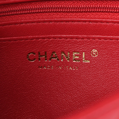 Chanel Lambskin Quilted Mini Top Handle Rectangular Flap Red 6 of 12