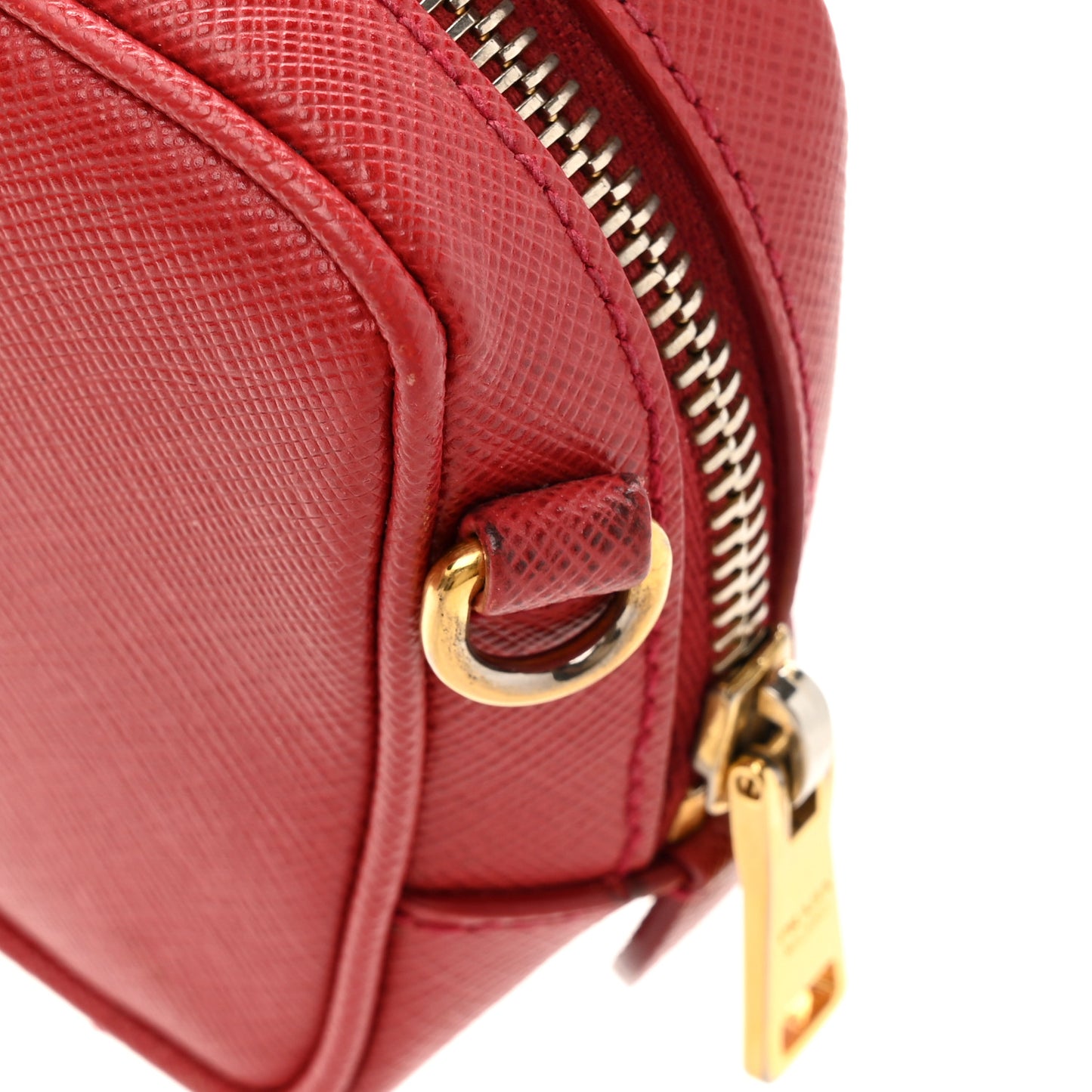 Saffiano Mini Camera Crossbody Bag Fuoco