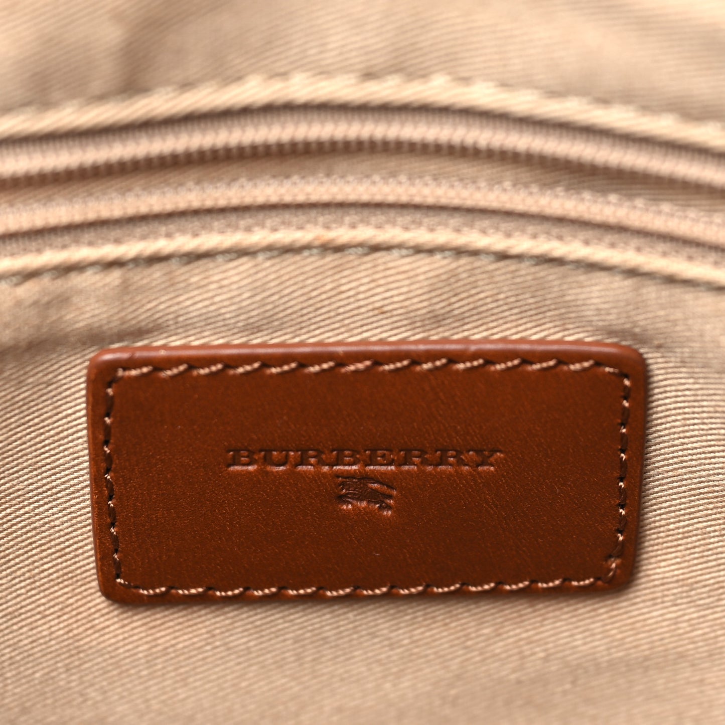 Canvas Calfskin Two Tone Tote Bag Tan