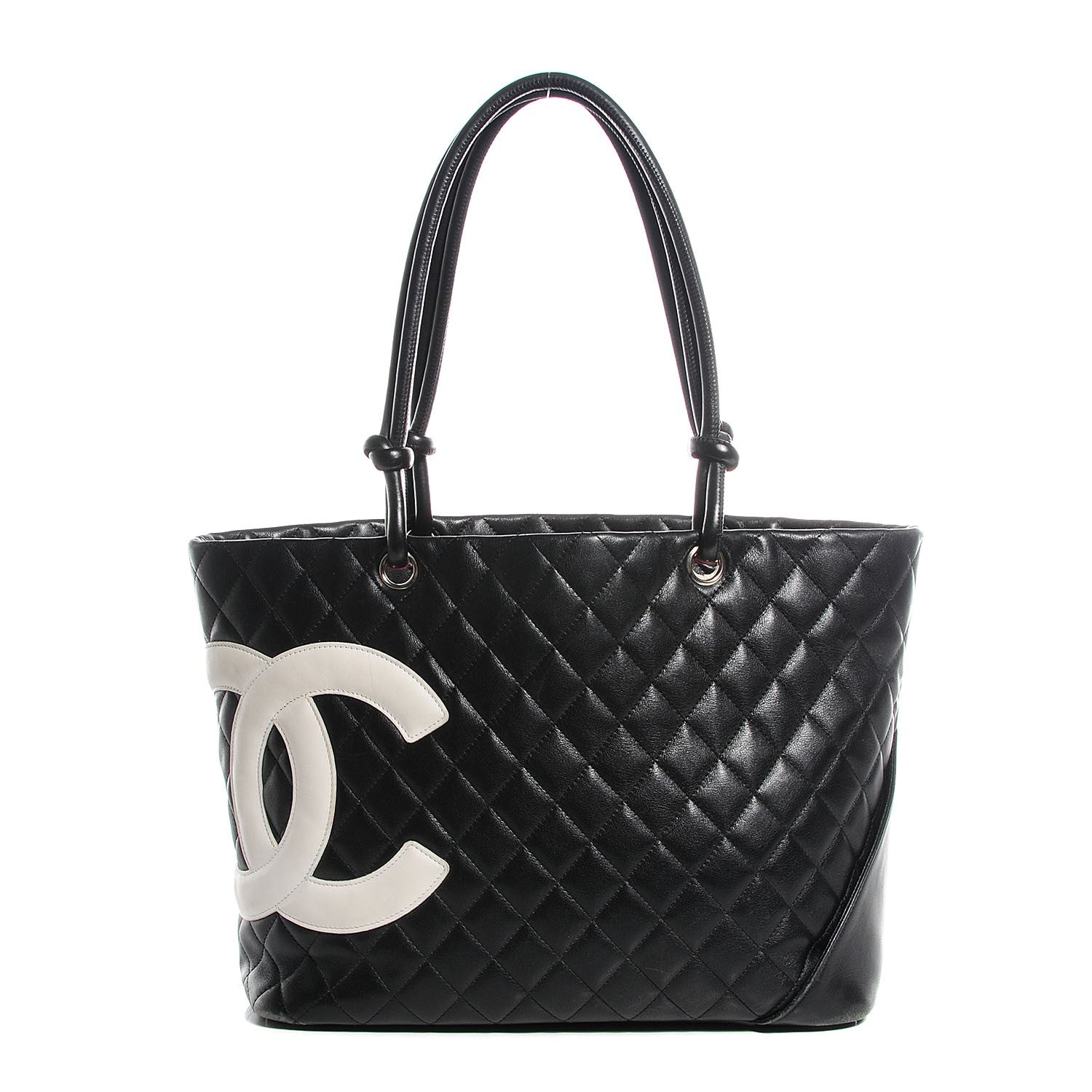 Chanel Calfskin Quilted Large Cambon Tote Black White 1 of 7
