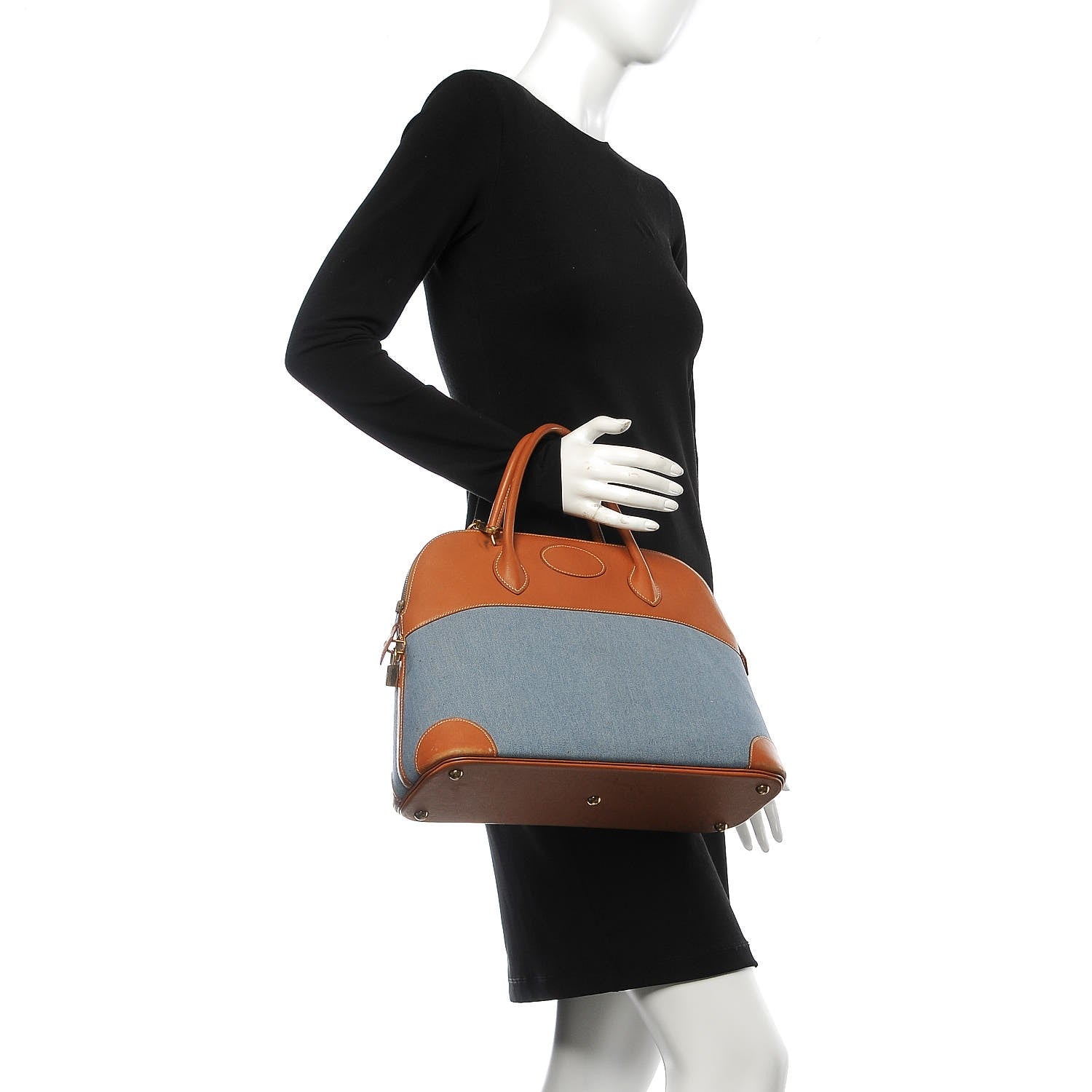 Hermes Veau Sikkim Denim Bolide 35 Gold 3 of 15