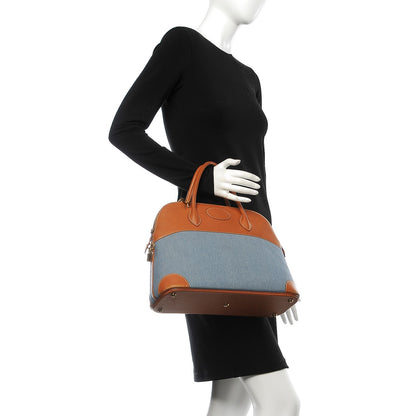 Hermes Veau Sikkim Denim Bolide 35 Gold 3 of 15