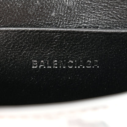 Balenciaga Metallic Calfskin Crocodile Embossed Hourglass Top Handle Bag Mini Silver 6 of 10