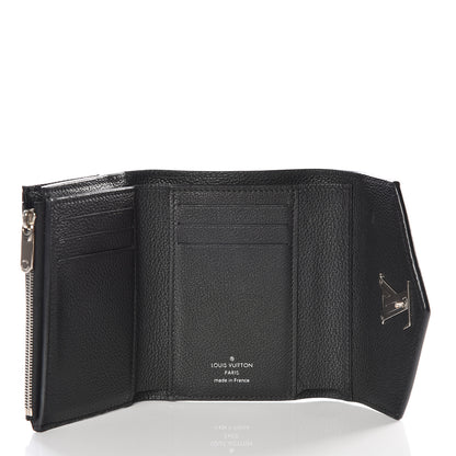 Louis Vuitton Soft Calfskin My Lockme Compact Wallet Black 4 of 10