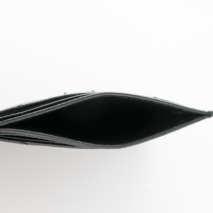 Saint Laurent Grain De Poudre Matelasse Chevron Monogram Credit Card Case Black 5 of 7