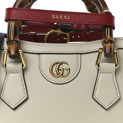 Gucci Textured Calfskin Web Mini Diana Tote Bag Mystic White 7 of 9