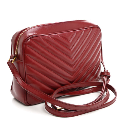 Saint Laurent Calfskin Matelasse Monogram Lou Camera Bag Red 2 of 10