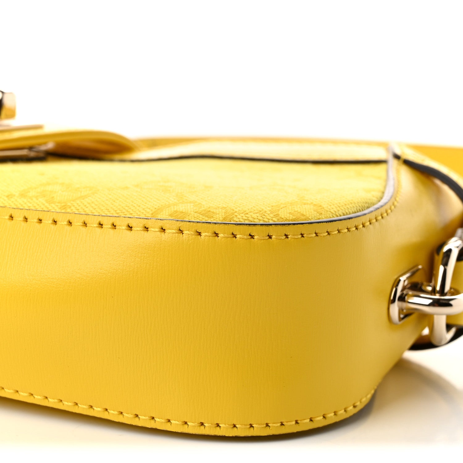 Gucci Calfskin Monogram Mini Moon Side Shoulder Bag Yellow 10 of 10
