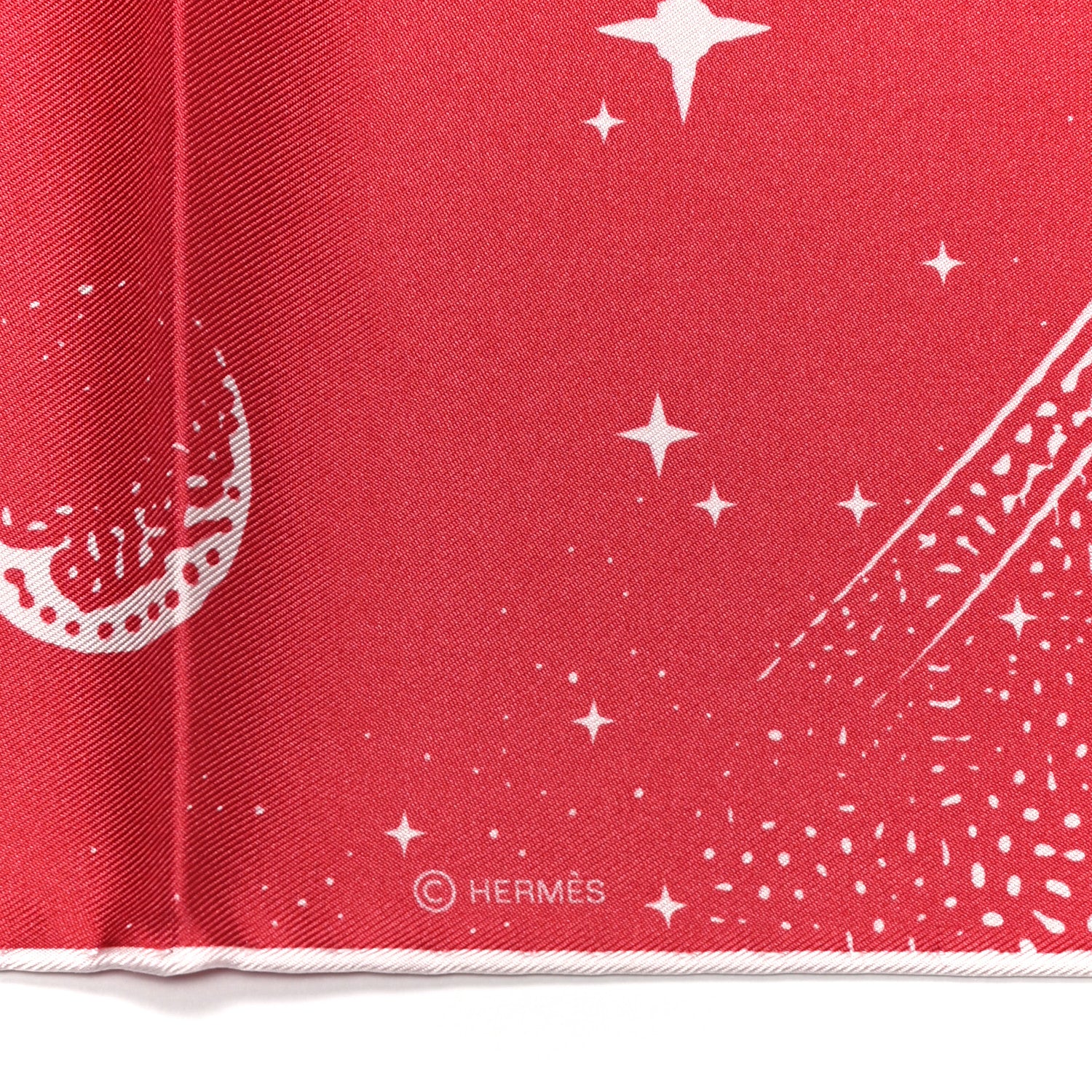 Hermes Silk Clair De Lune Double Face Scarf 90 Rose Vif White Rouge 8 of 10