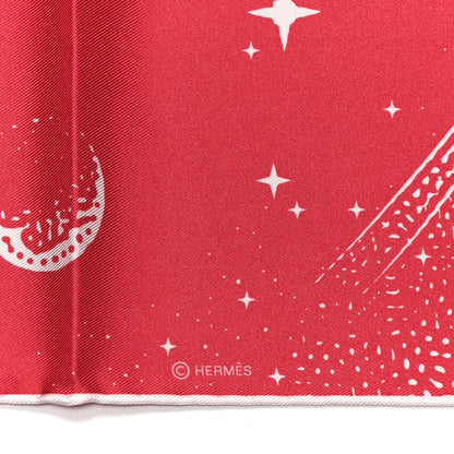 Hermes Silk Clair De Lune Double Face Scarf 90 Rose Vif White Rouge 8 of 10