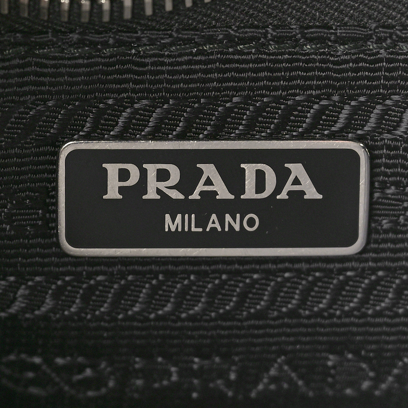 Saffiano Tessuto Nylon Chain Shoulder Bag Black