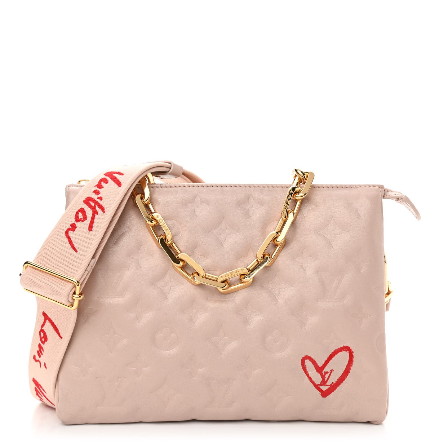 Lambskin Embossed Monogram Fall In Love Coussin PM Dragée Light Pink