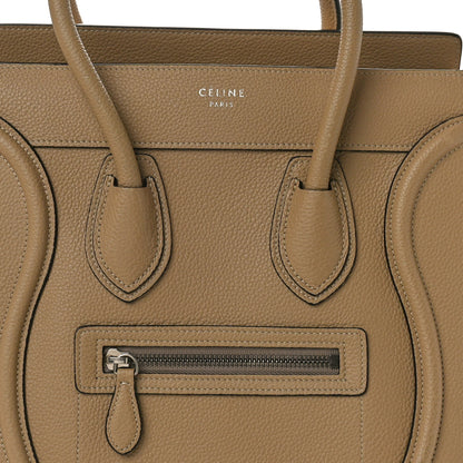 Celine Drummed Calfskin Micro Luggage Dune 8 of 11
