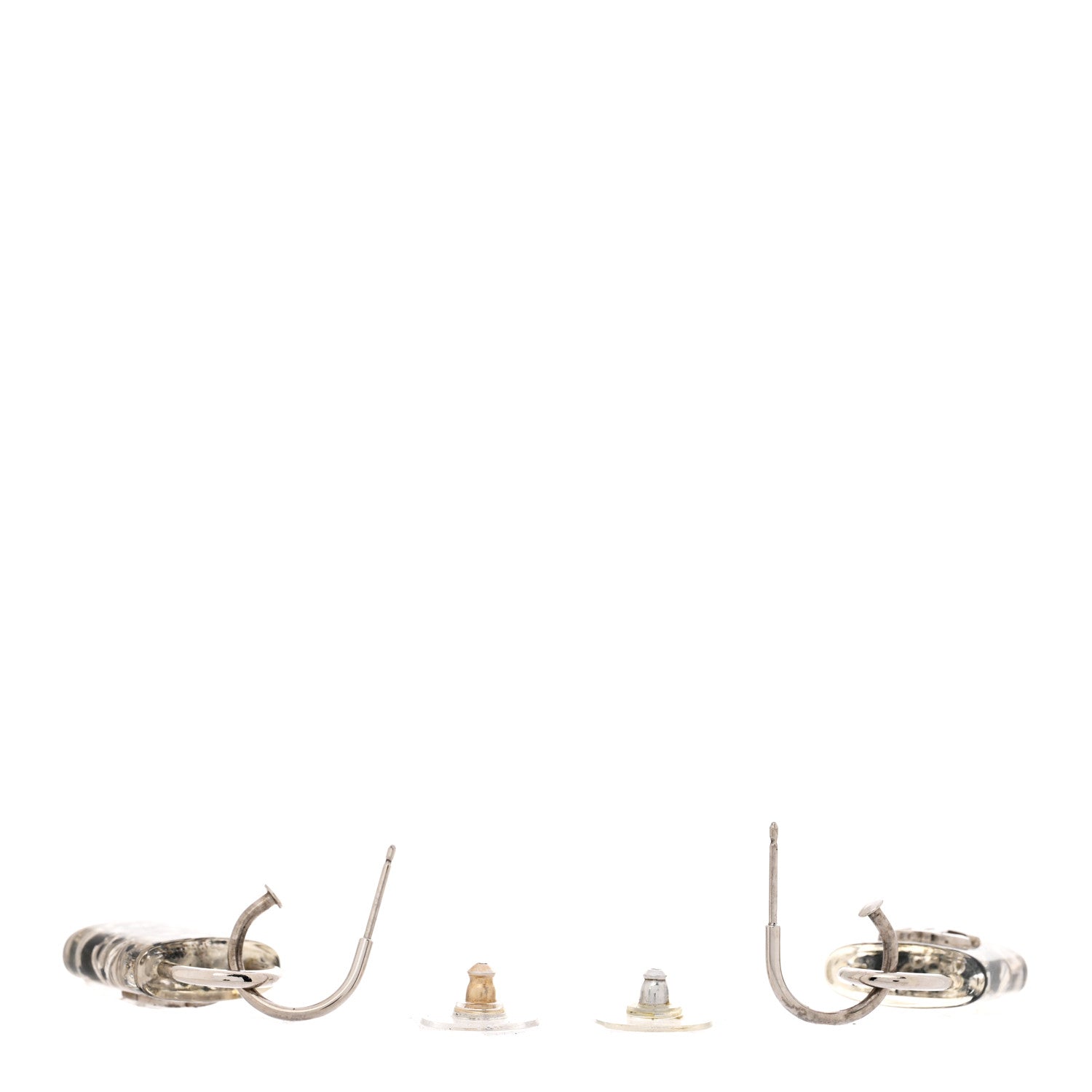 Chanel Resin Pearl CC Padlock Earrings Grey 3 of 5