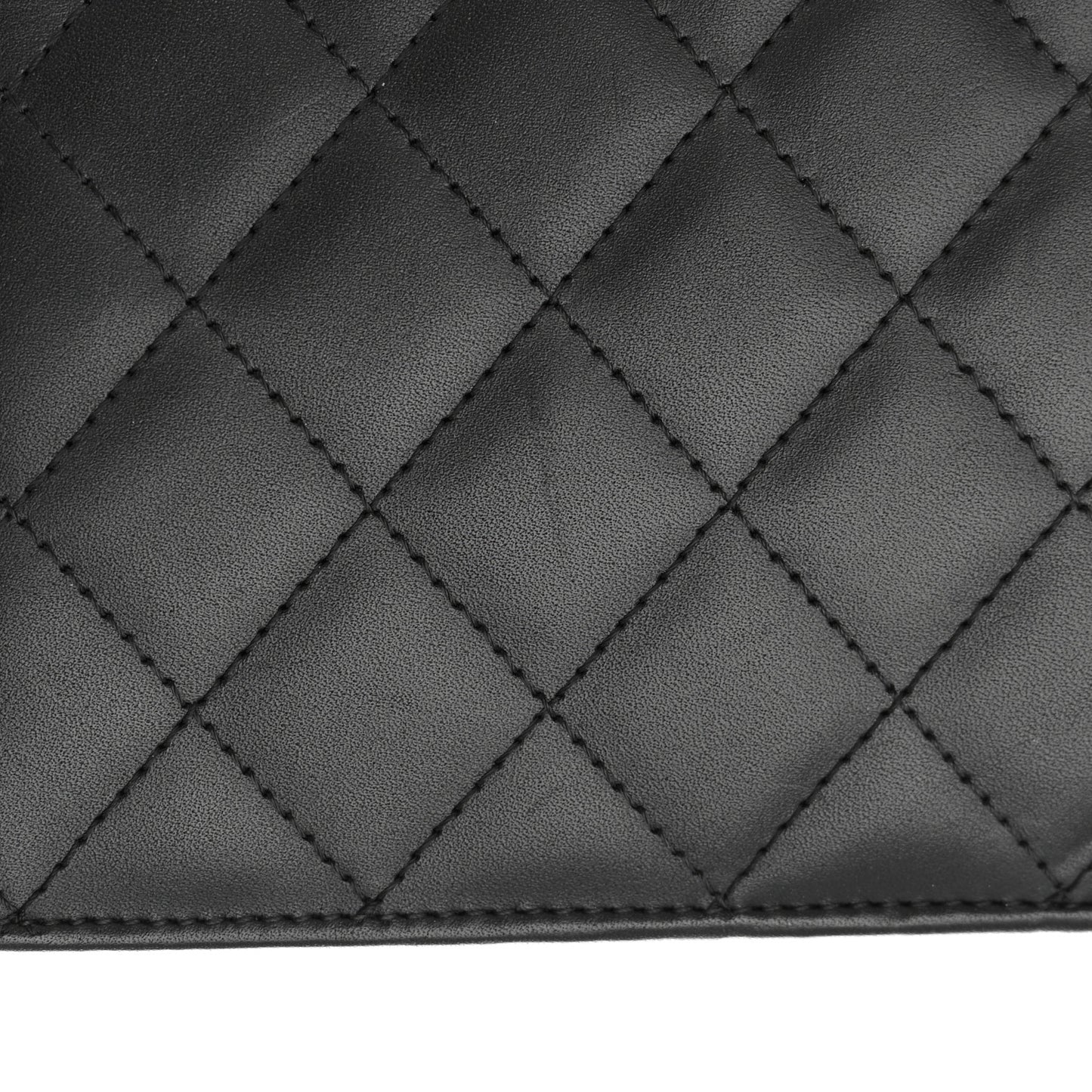 Calfskin Quilted Cambon Wallet On Chain WOC Black