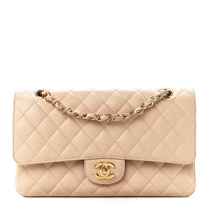 Chanel Caviar Quilted Medium Double Flap Beige 1 of 12