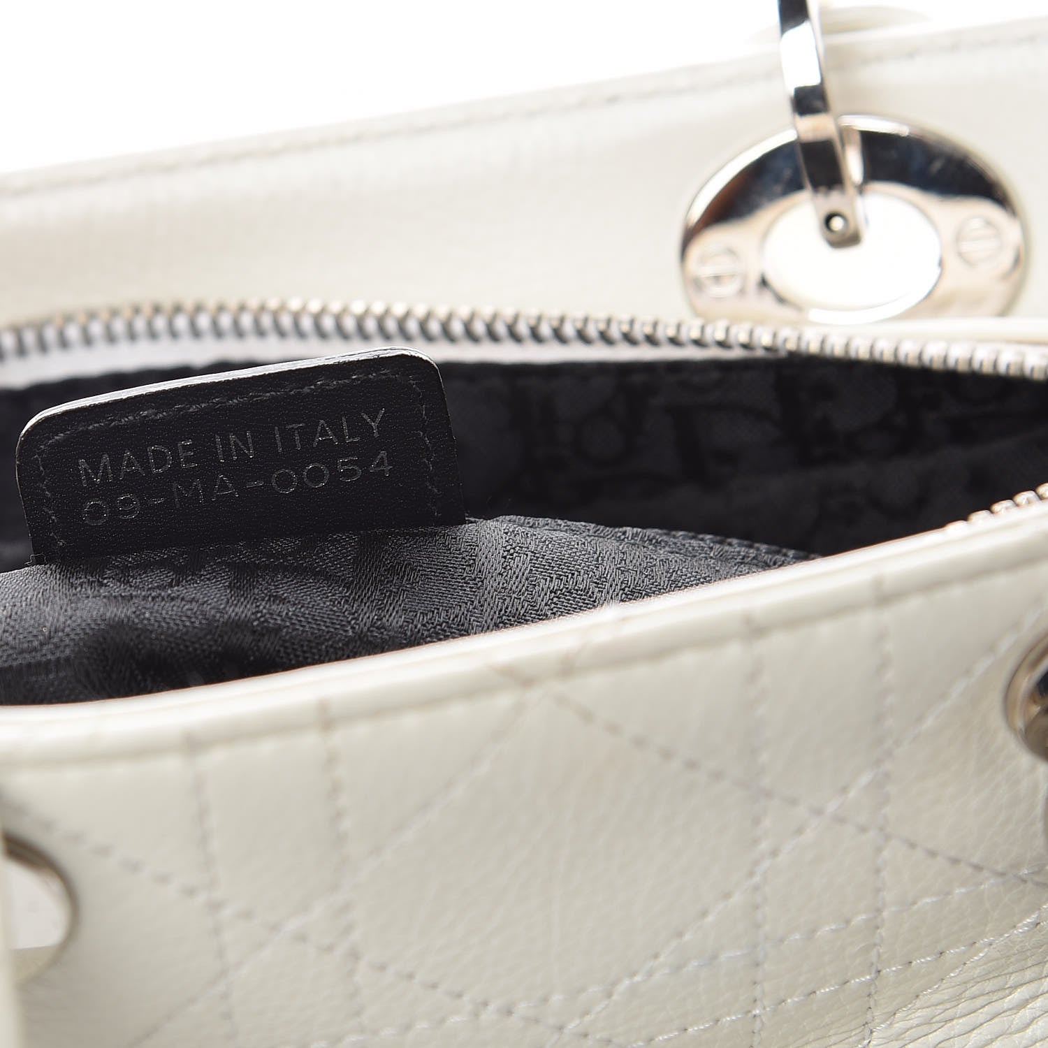 Christian Dior Calfskin Cannage Stitched Small Lady East West Lady Dior White 7 of 26