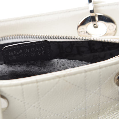 Christian Dior Calfskin Cannage Stitched Small Lady East West Lady Dior White 7 of 26