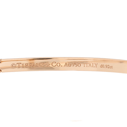 Tiffany 18K Rose Gold Diamond Narrow T1 Hinged Bangle Bracelet 4 of 5