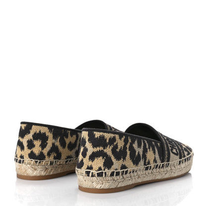 Christian Dior Cotton Embroidered Leopard Print Granville Espadrille 36.5 Natural 3 of 11