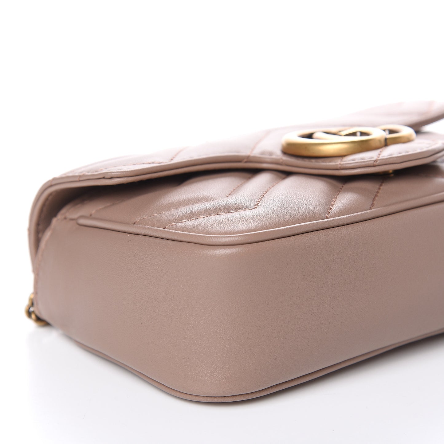 Calfskin Matelasse Super Mini GG Marmont Shoulder Bag Porcelain Rose