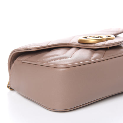 Gucci Calfskin Matelasse Super Mini GG Marmont Shoulder Bag Porcelain Rose 8 of 10
