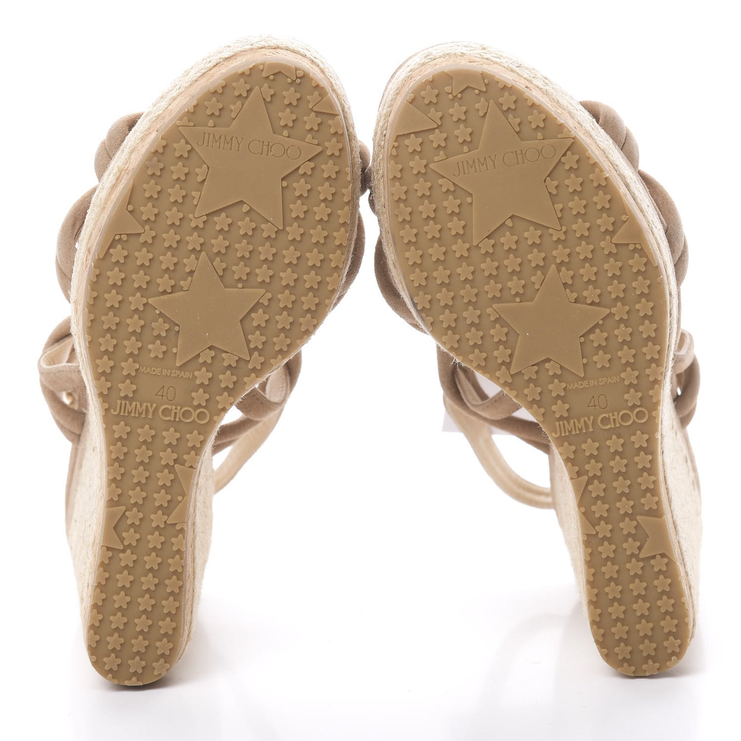 Suede Wedge Sandals 40 Beige