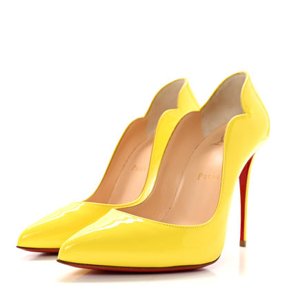Christian Louboutin Calfskin Hot Chick 100 Pumps 37 Citrus 3 of 9