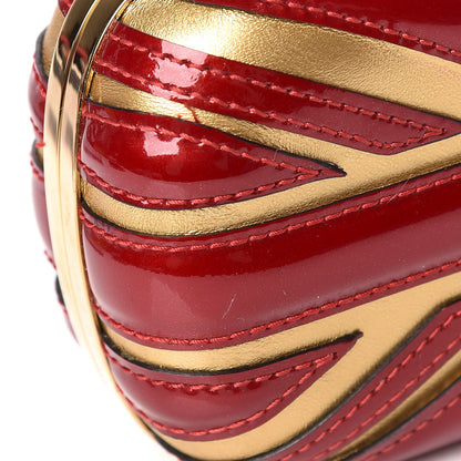 Alexander McQueen Patent Calfskin Britannia Skull Box Clutch Intense Red 11 of 12
