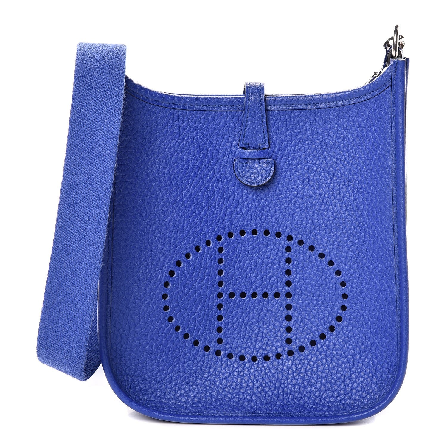 Hermes Taurillon Clemence Evelyne TPM Bleu Electrique 1 of 9