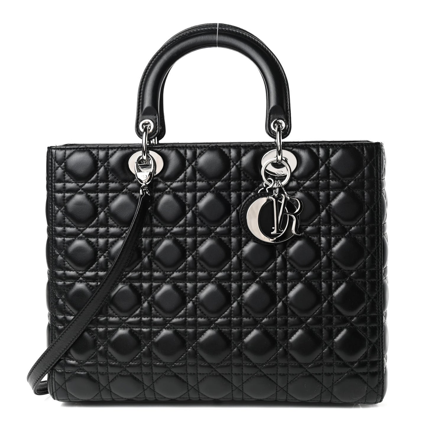 Lambskin Cannage Large Lady Dior Black