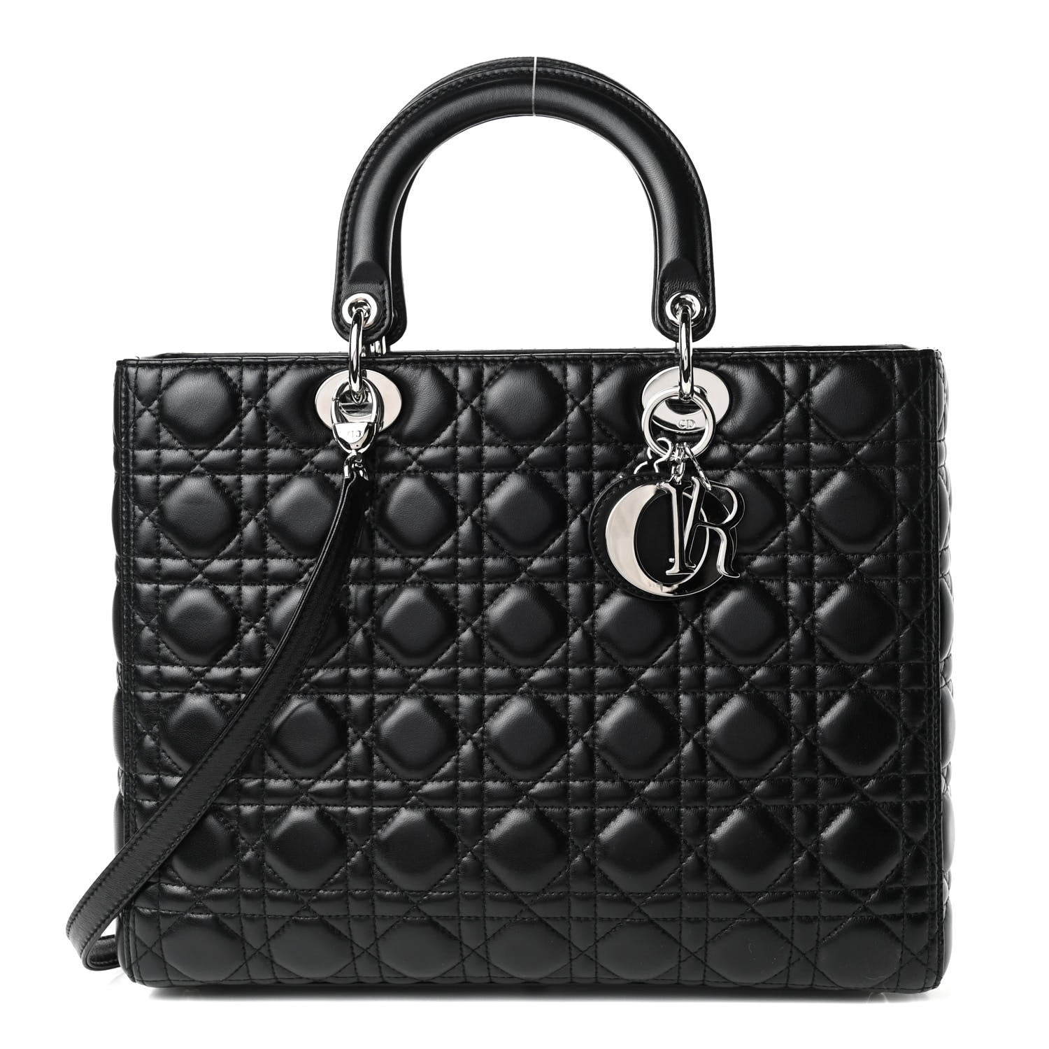Christian Dior Lambskin Cannage Large Lady Dior Black 1 of 9