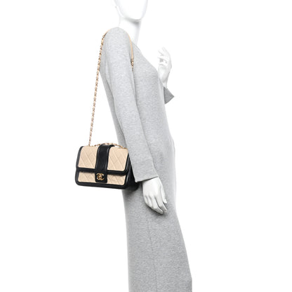 Chanel Lambskin Quilted Medium Elegant CC Flap Beige Black 2 of 13